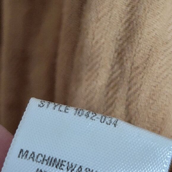 CP SHADES 1042 Sloane Tan Cotton Gauze Long Sleeve Button Up Top USA SIZE LARGE - Picture 10 of 11